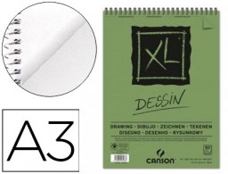 Bloc dibujo Canson XL Dessin espiral A3 liso microperforado 50h 160g/m²